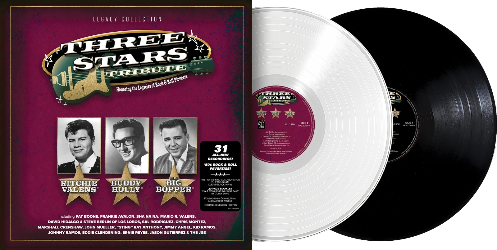 Three Stars Tribute 2-LP 180-Gram (Clear/Black) Vinyl